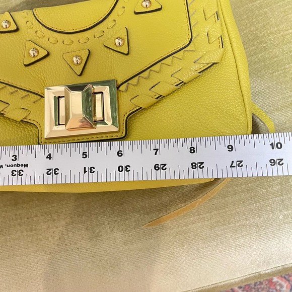 NWT Aimee Kestenberg Pebble Leather Yellow Crossbody Bag - Picture 4 of 13